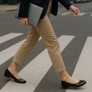 Nine West Black Cap Toe Ballet Vegan Flats Women’s Size 7 NIB